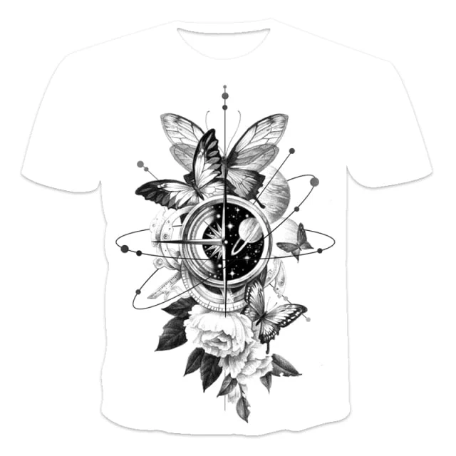 Men 3D Tees New Men's Summer 3D Printed Compass T-Shirt Hip-Hop Style Large Size T-Shirt Cross Style Short Sleeve Clothing - Image 3