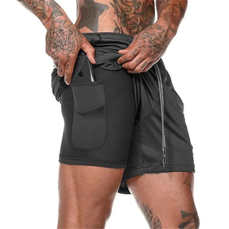 Men's Large Fitness Double Shorts - Image 9