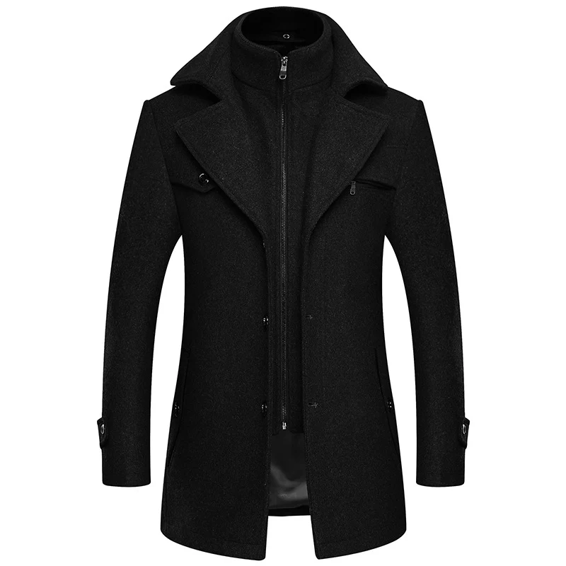 Men's Slim Large Size Thick Wool Jacket - Image 4