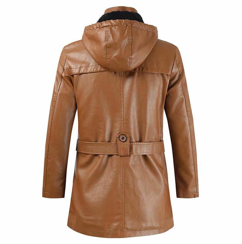 Hooded Leather Jacket - Image 5