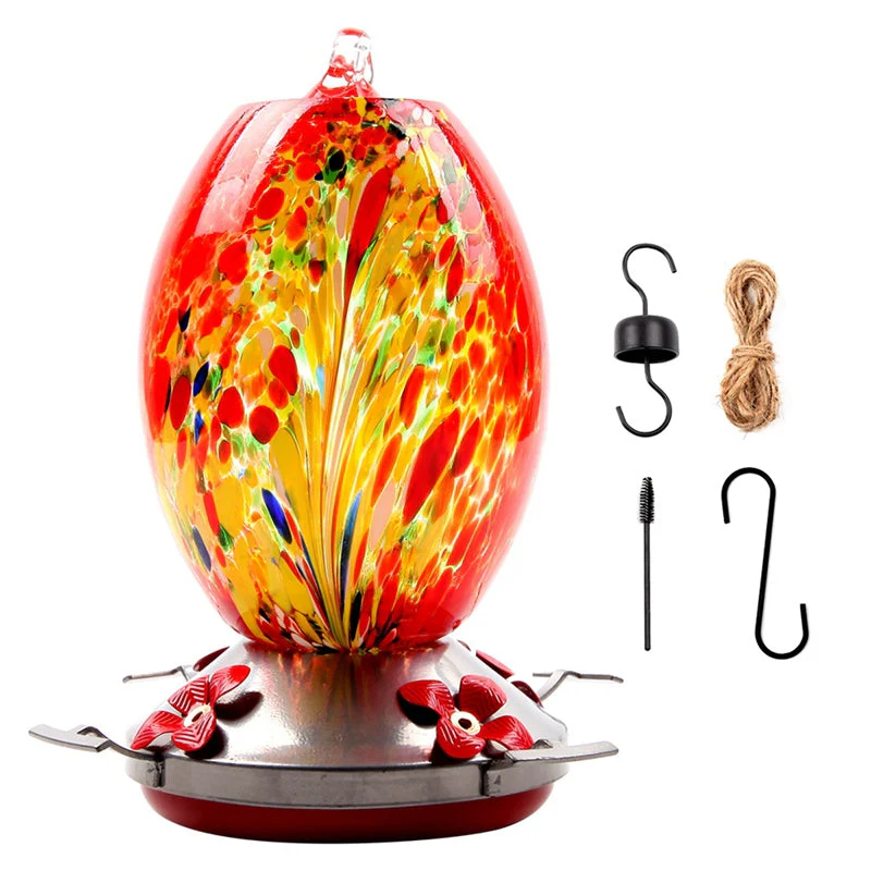 Hummingbird Feeder Hand Blown Glass - Image 8