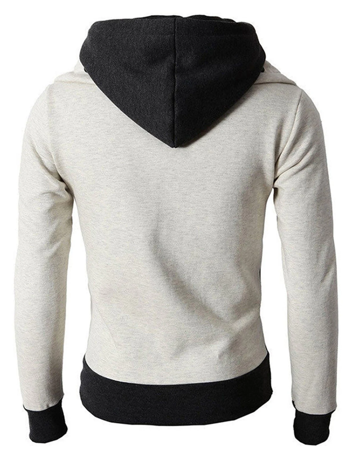 Man Casual Fleeced Hoodie Solid Coats - Image 5