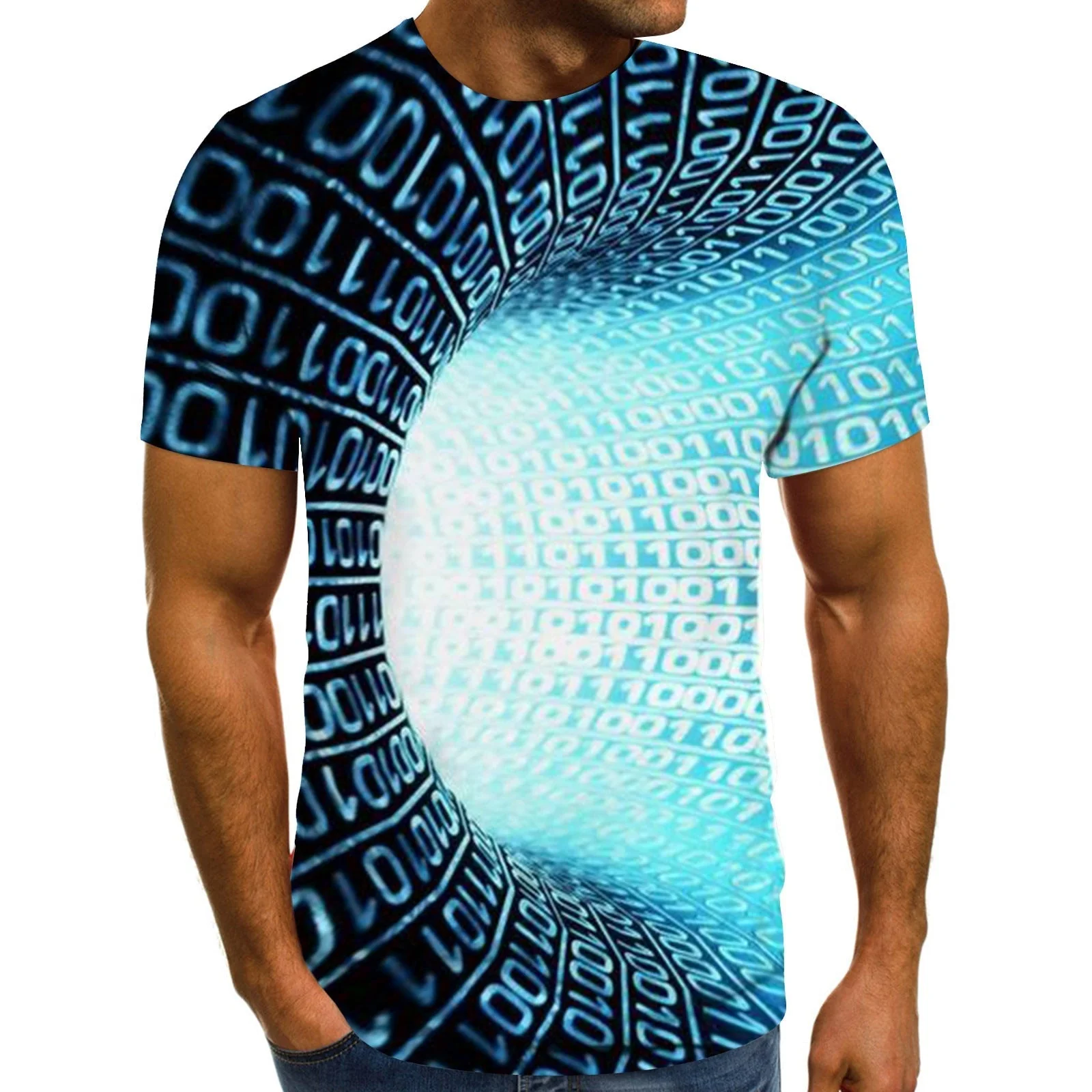 Men 3D Printed T-Shirt Short Sleeve Slim Tops Spring Summer Fashion Casual Male Round Neck Top Tee Streetwear - Image 7