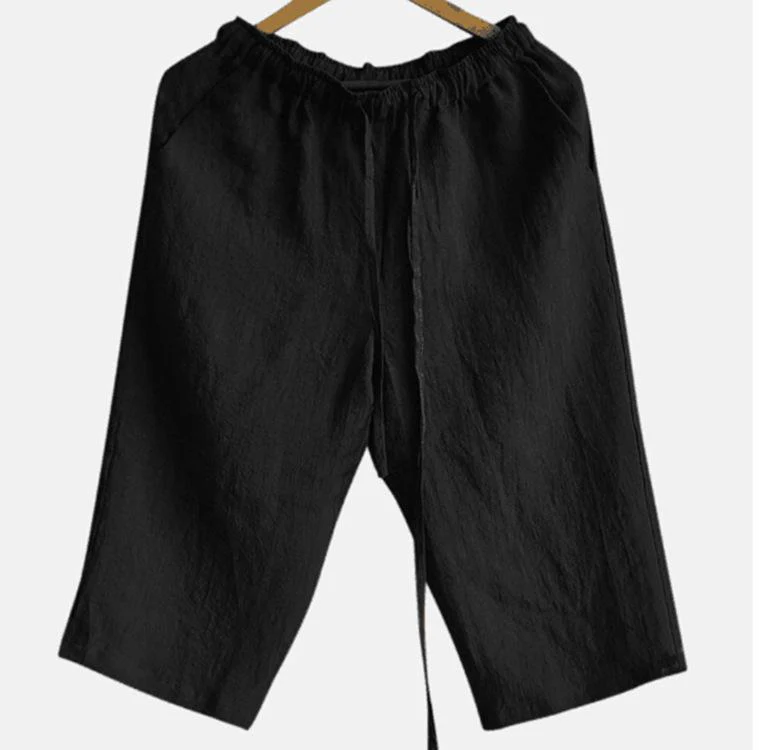 Men's Cotton Linen Casual Short Pants Loose Breathable Shorts - Image 3