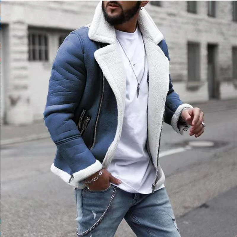 Men Solid Color Shawl Lapel Coat - Image 4