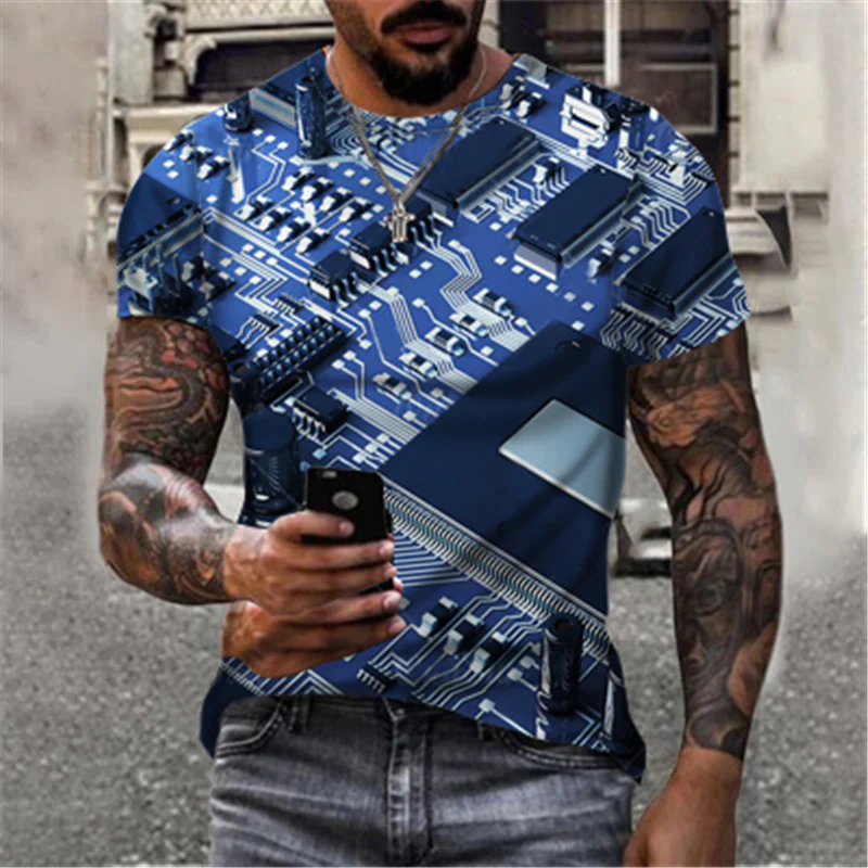 Men's 3D Abstract Print T-Shirt