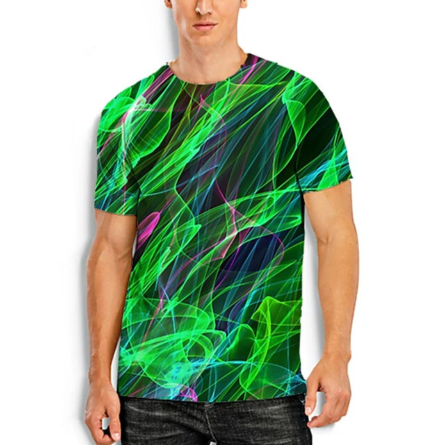 Men's 3D Abstract Print T-Shirt - Image 3