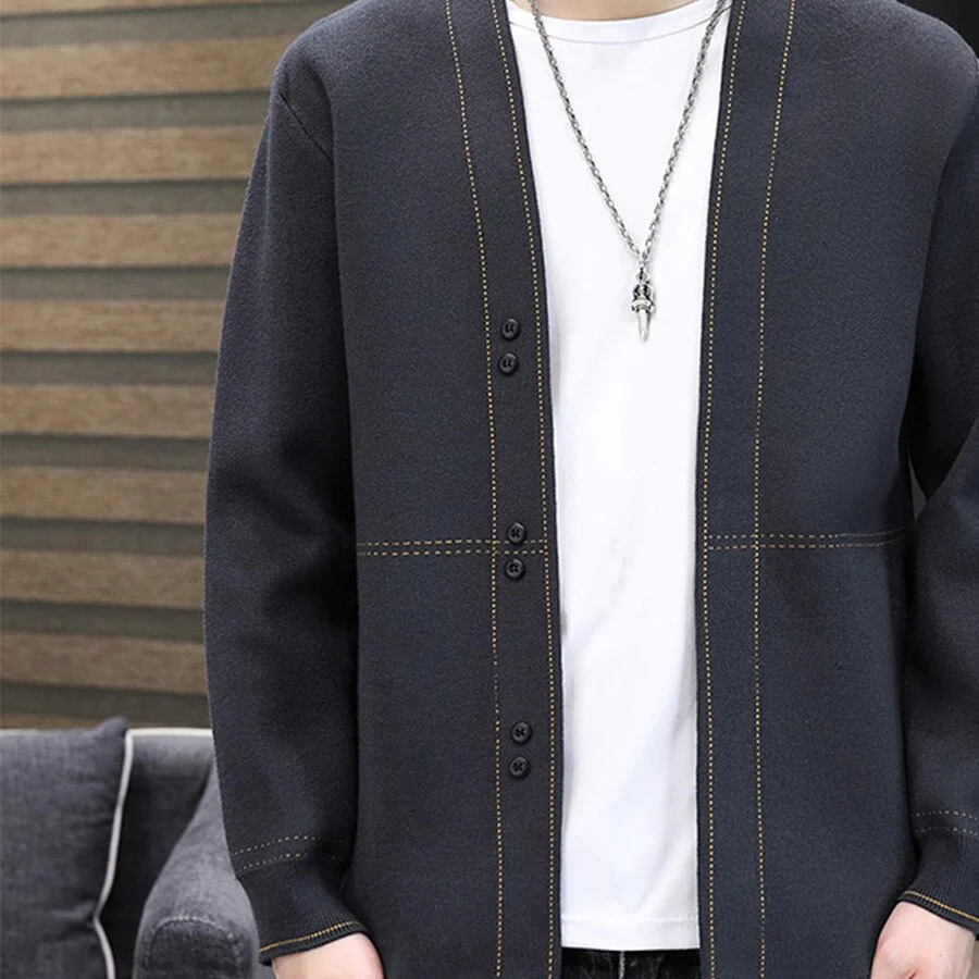 Men's Casual Knitted Cardigan Top - Image 3