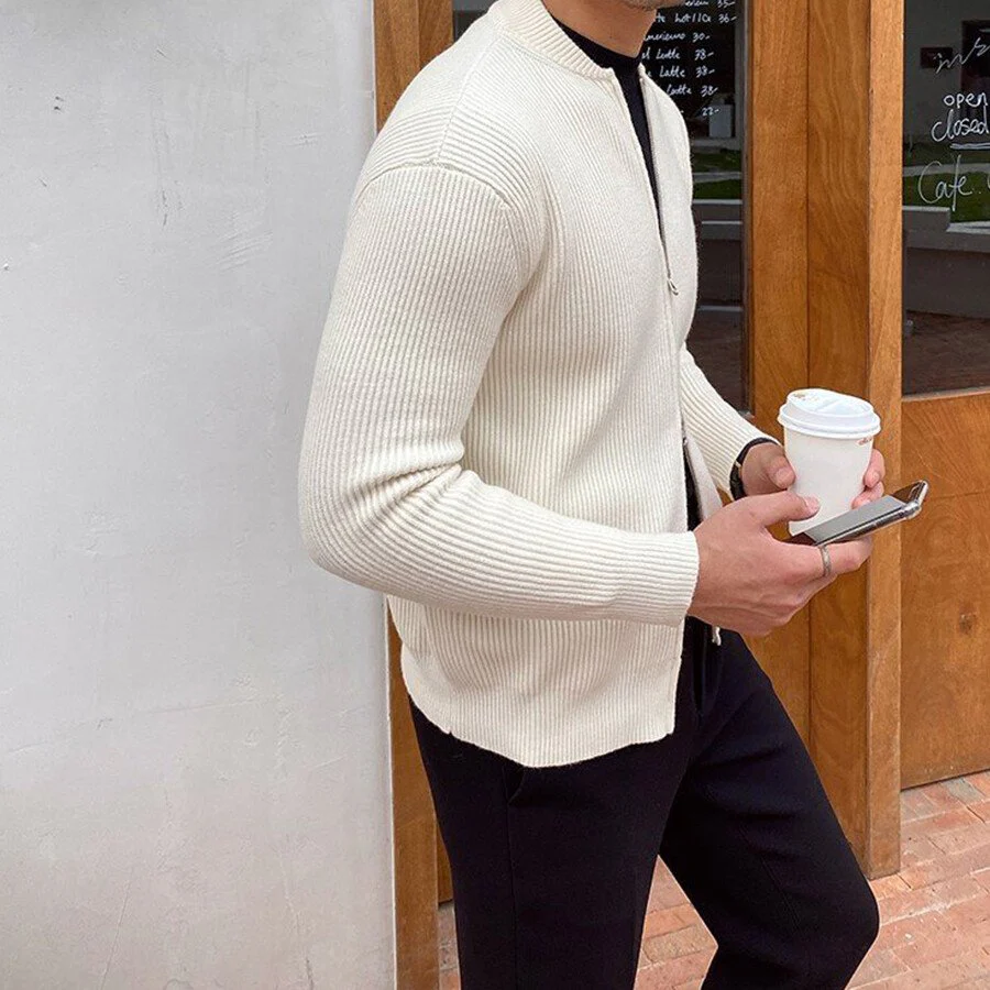 Men's Casual Knitted Cardigan Top - Image 4
