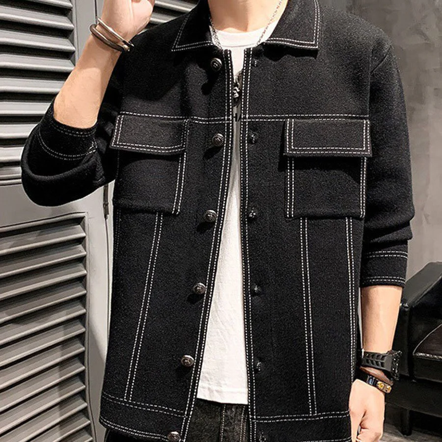 Men's Casual Knitted Cardigan Top - Image 2