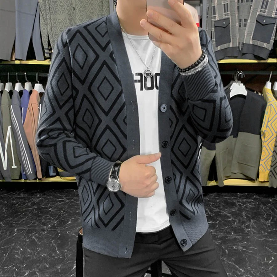 Men's Casual Knitted Cardigan Top - Image 2