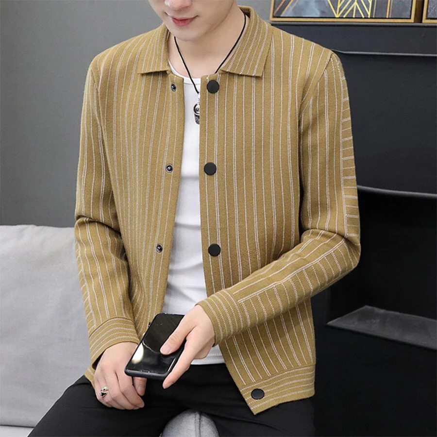Men's Casual Knitted Cardigan Top - Image 3