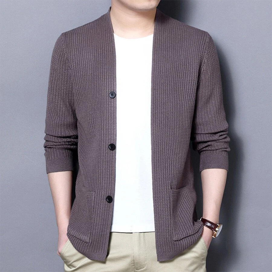 Men's Casual Knitted Cardigan Top - Image 3