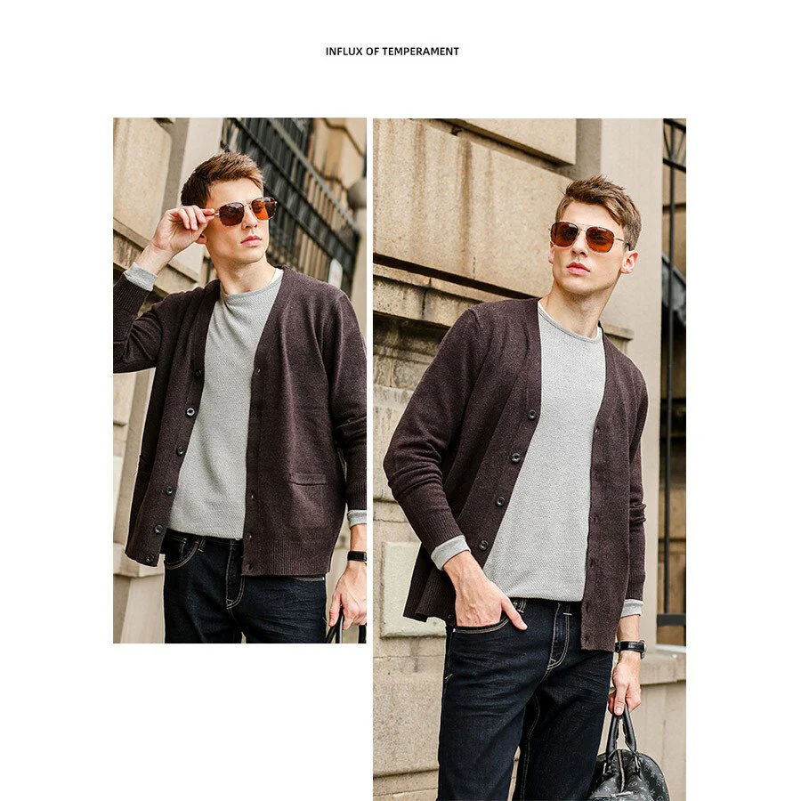 Men's Casual Knitted Cardigan Top - Image 14