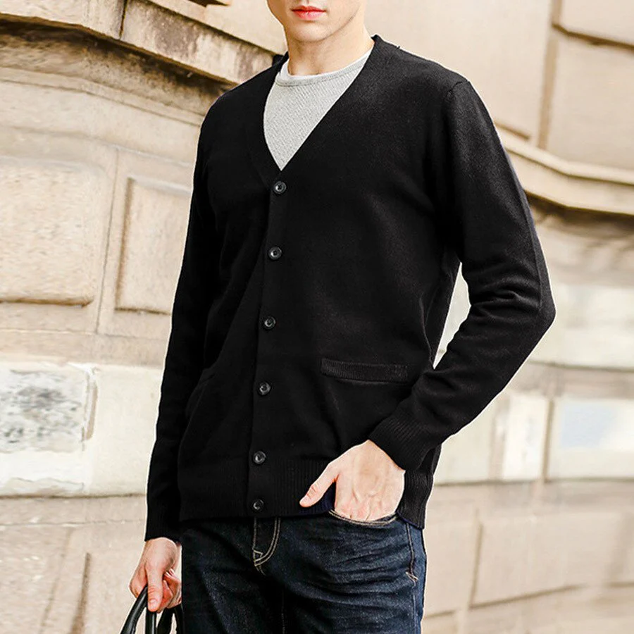 Men's Casual Knitted Cardigan Top - Image 5