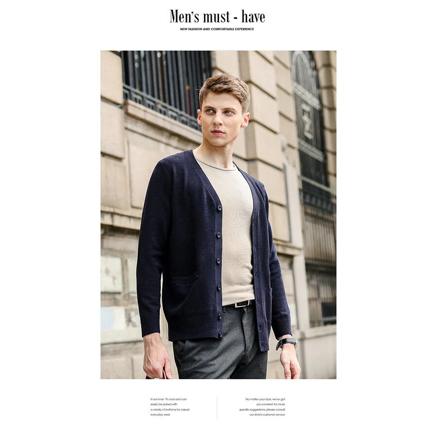 Men's Casual Knitted Cardigan Top - Image 7