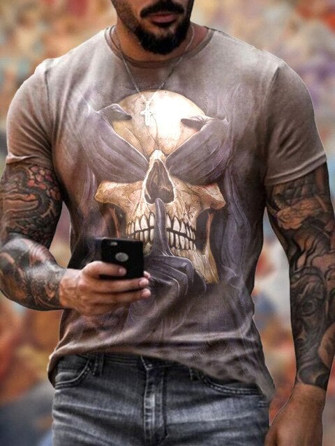 Men 3D Tees Casual Round Neck Short Sleeve Playing Cards Printing - Image 15