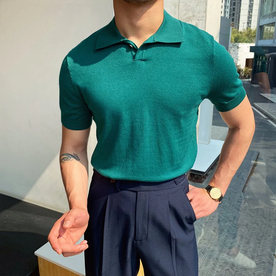 Men's Casual Short Sleeve Knit T-Shirt - Image 2