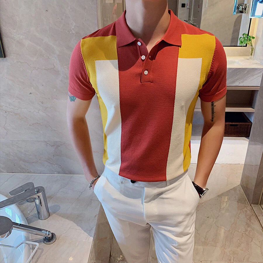Men's Colorblock Short Sleeve Knit T-Shirt - Image 2
