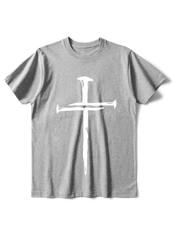 Men's Cross Print Jesus Christian Casual T-shirt - Image 9