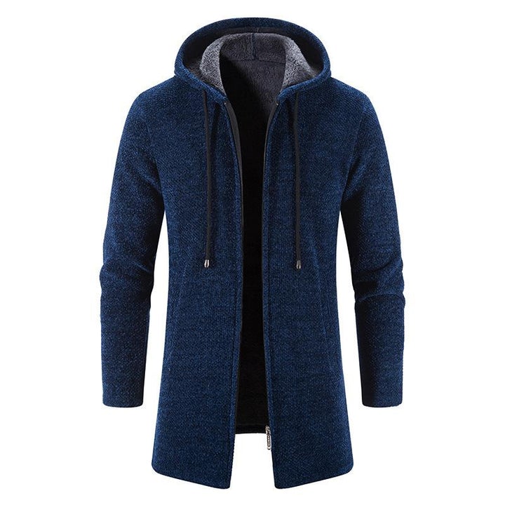 Mens Hooded Cardigan Midi Coat - Image 14
