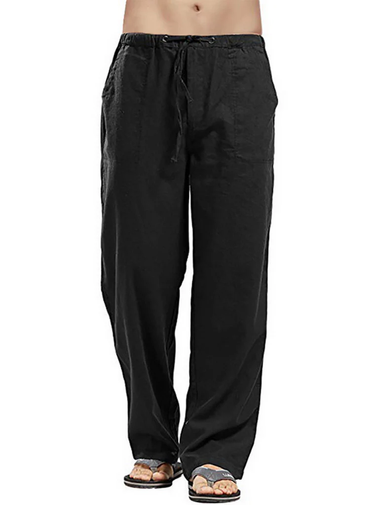 Men's linen pocket casual trousers - Image 9