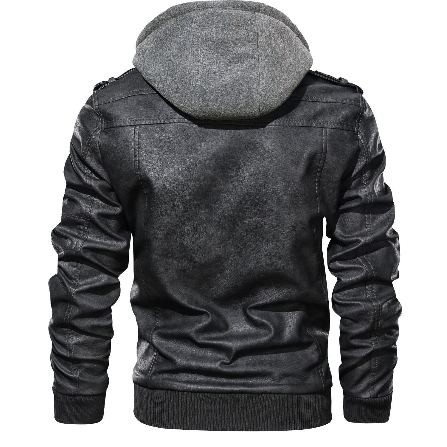 Mens Outdoor Cold-proof Motorcycle Leather Jacket - Image 4