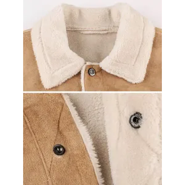 Mens Outdoor Fur Loose Warm Jacket - Image 8