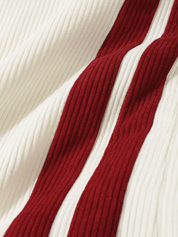 Mens Side Stripe Letter Embroidered Zip Jacket Corduroy Two Pieces Outfits - Image 12