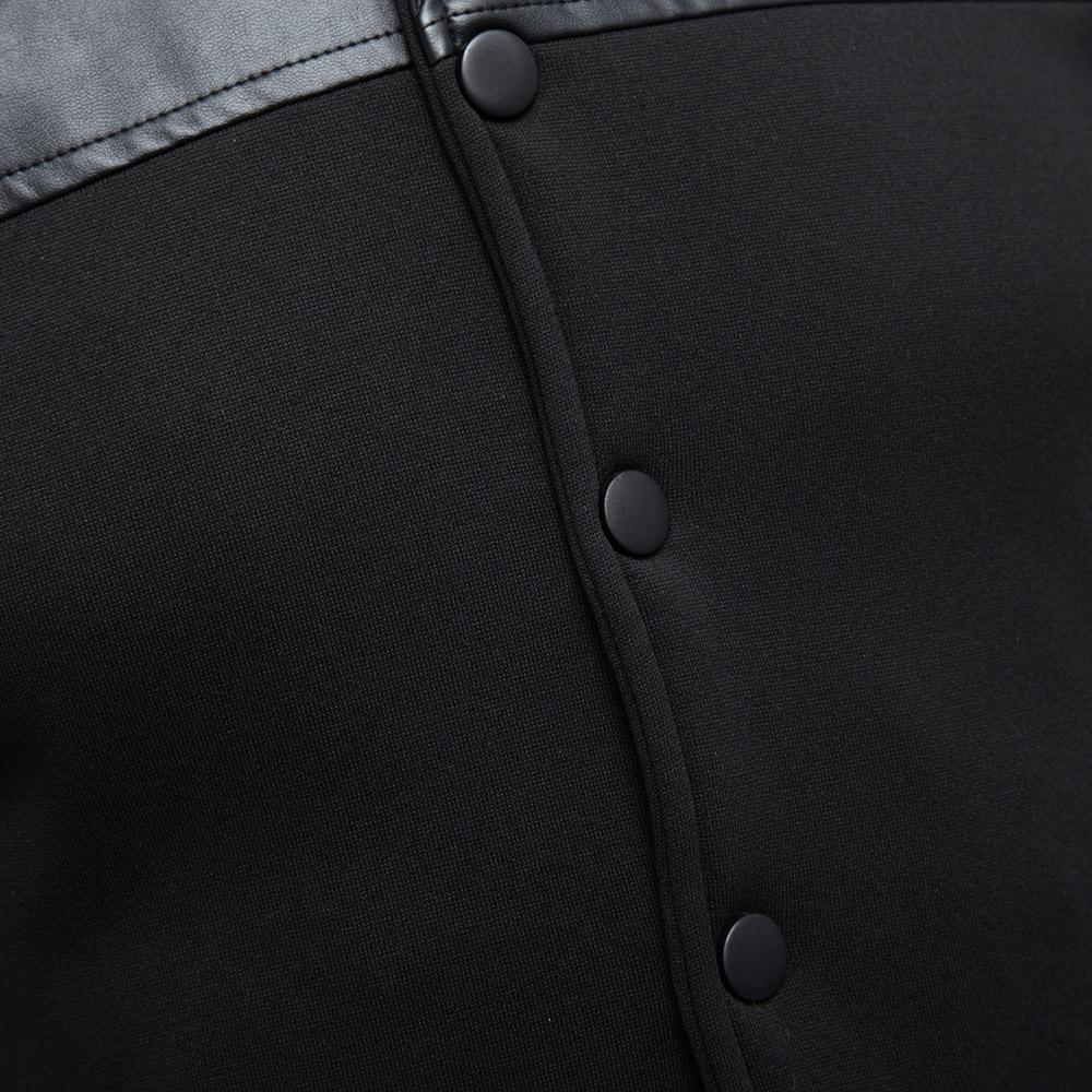 Men's Stand Collar Jacket Stylish Patchwork Design Slim Fit - Image 3