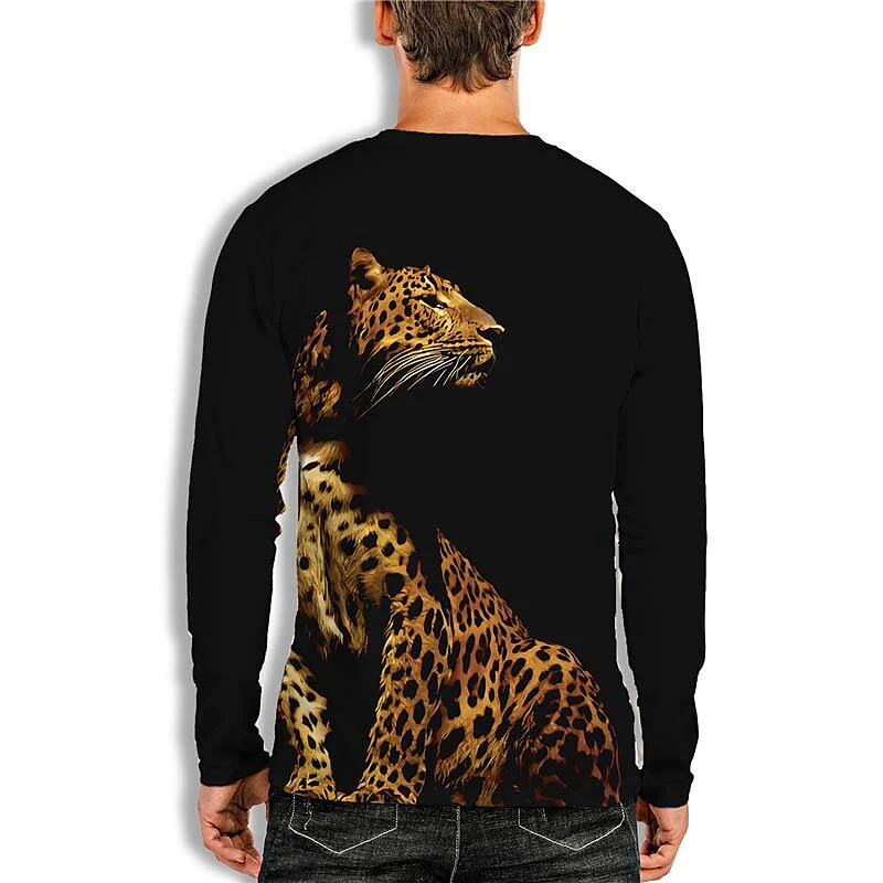 Men's Unisex T shirt 3D Print Leopard Graphic Prints Animal Crew Neck - Image 2