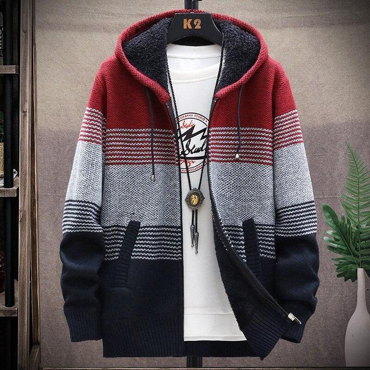 New Winter Zipper Sweater Men Casual Thick Warm Hooded Sweater Cardigan Jumper Men Fashion Inner Fleece Sweatercoat Knit Outwear - Image 13
