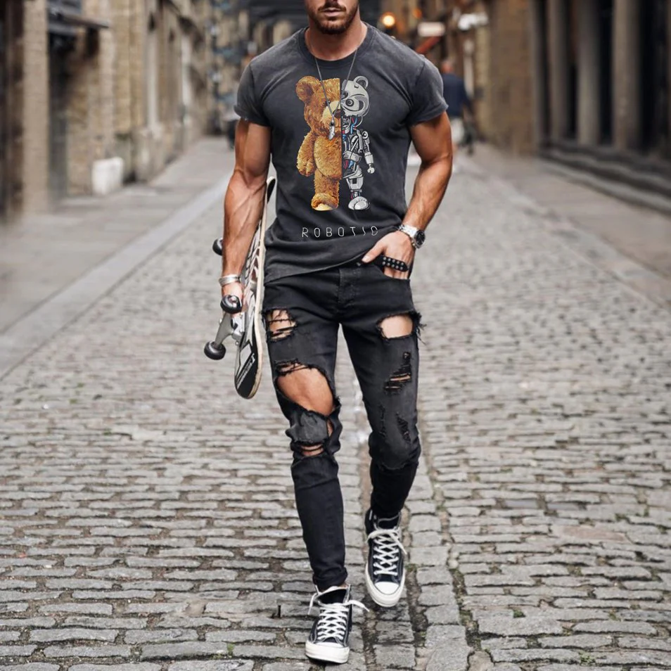 Robot Bear Short Sleeve T-shirt - Image 3