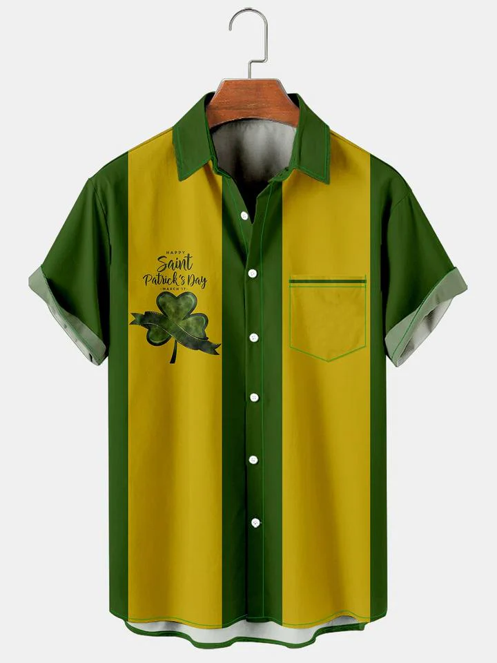 Simple St. Patrick's Day Color Blocking Men's Large Shirt