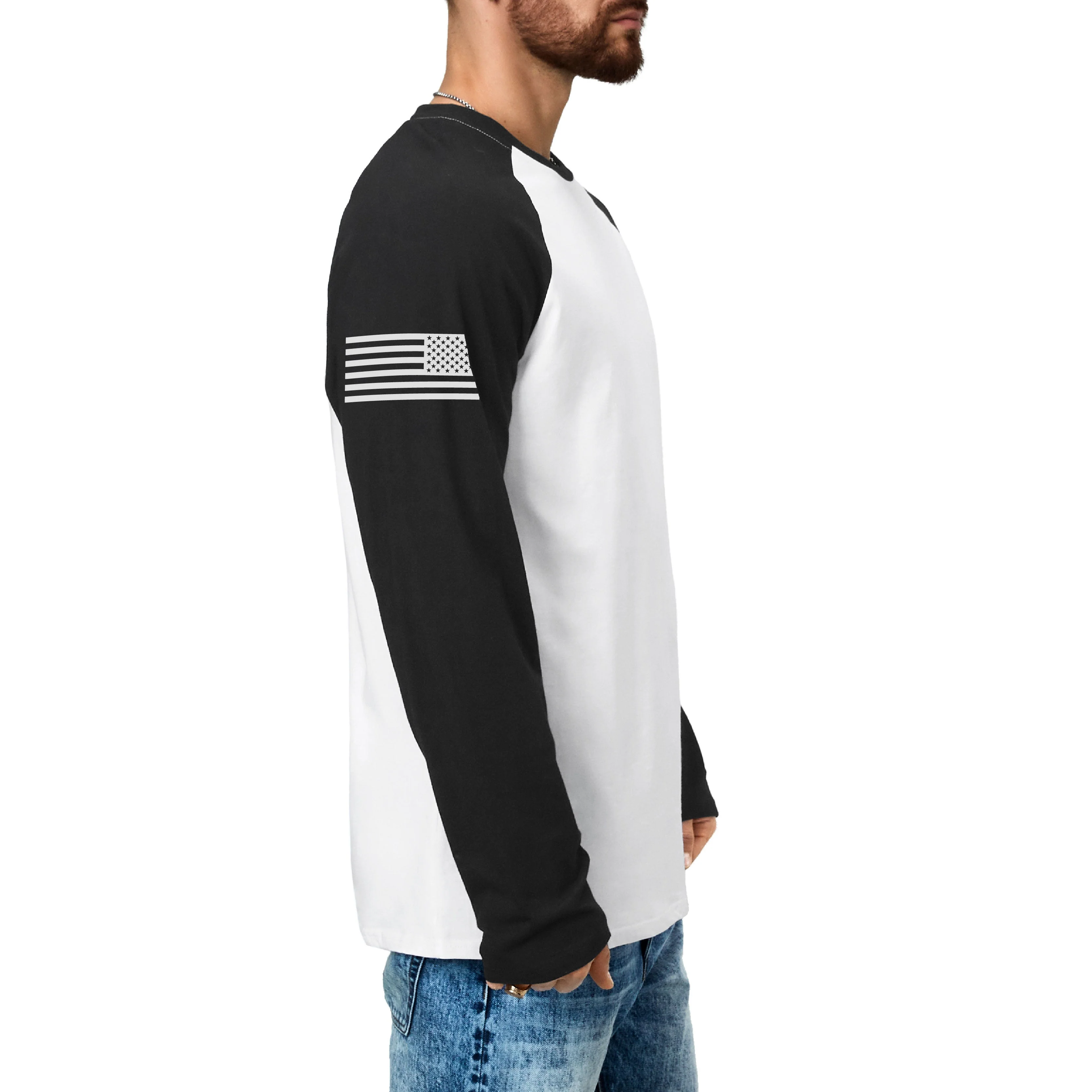 Men's Patriotic American Flag Raglan Sleeve Long Sleeve T-shirts - Image 13