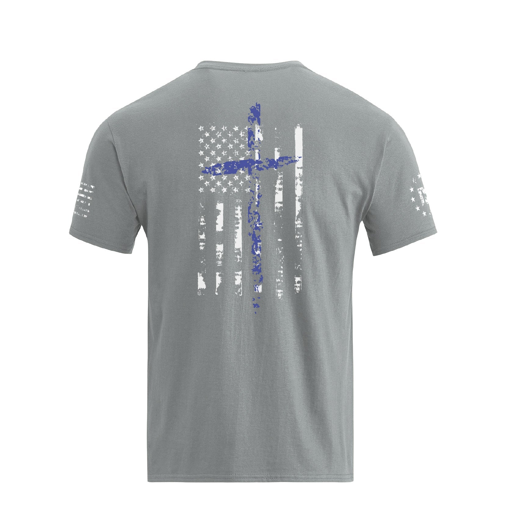 Men's 100% Cotton Patriotic American Flag with Cross Graphic T-shirts - Image 12