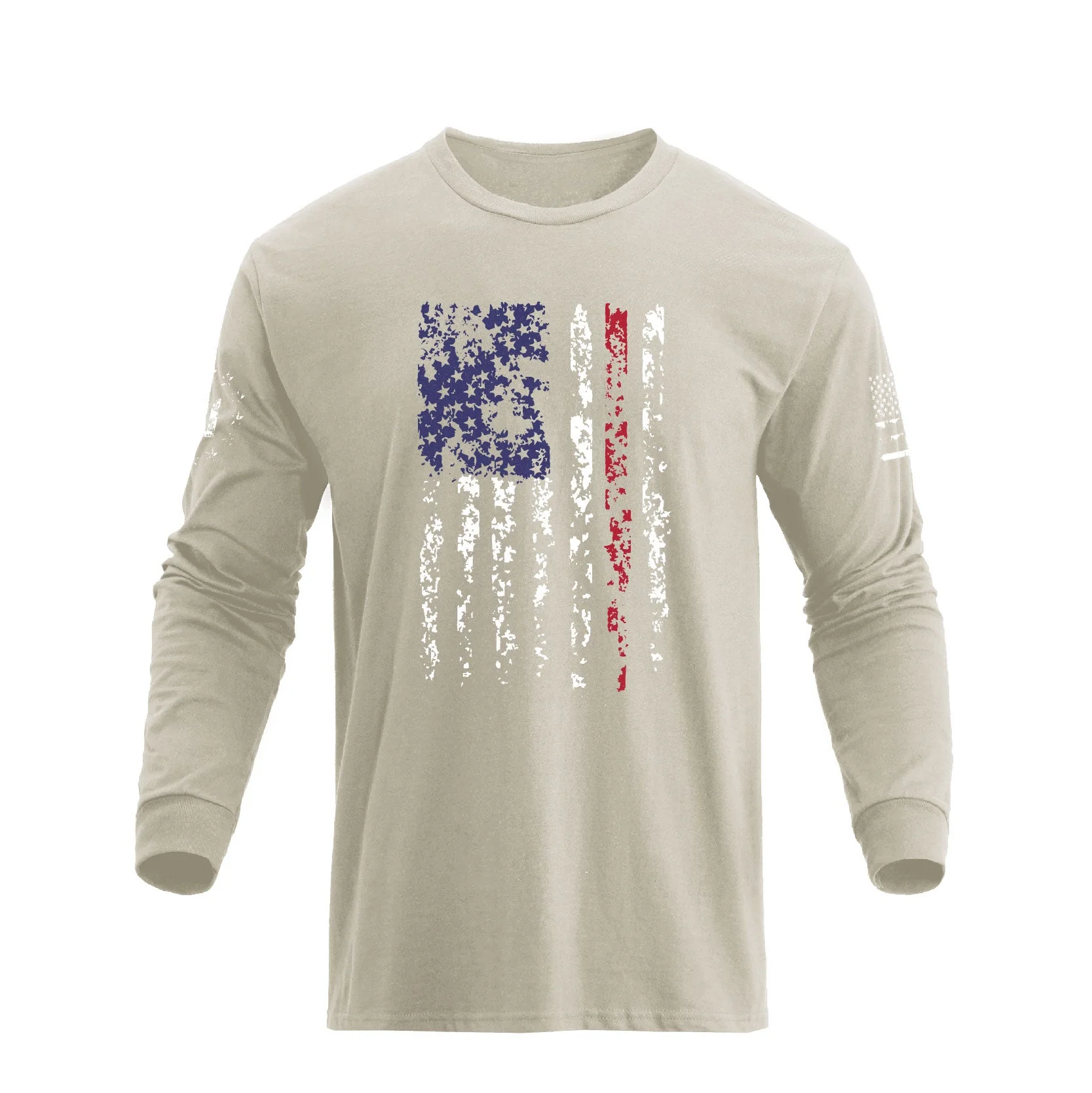 Men's American Flag Shield Graphic Long Sleeve  T-Shirt - Image 7