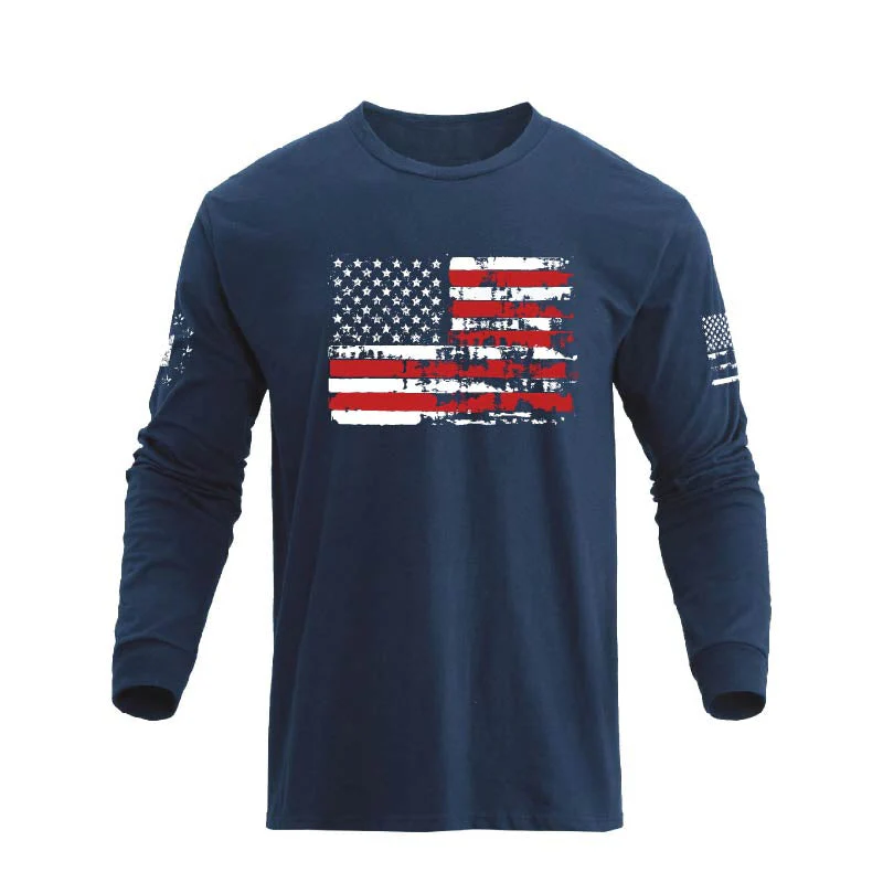 Men's American Flag Graphic Long Sleeve T-Shirt - Image 20