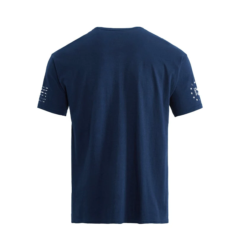 Men's American Flag Cross Overlay Graphic T-Shirt - Image 8