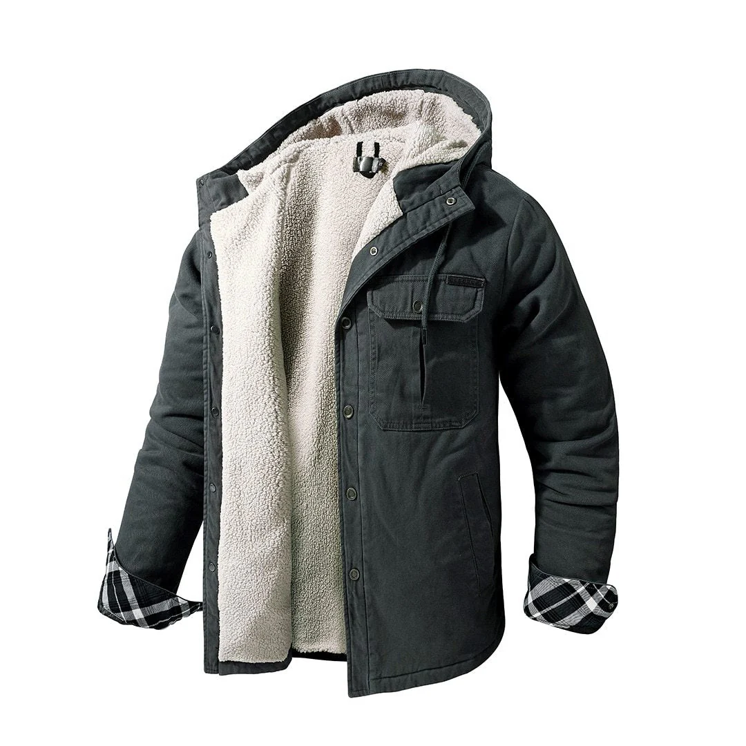 Thick Single Breasted Hoodie Jacket - Image 4