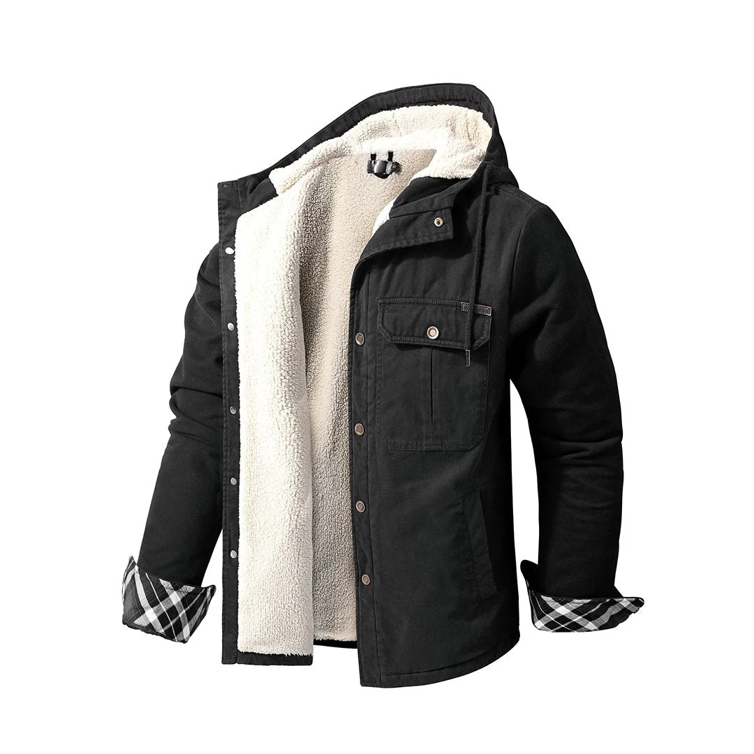 Thick Single Breasted Hoodie Jacket - Image 7