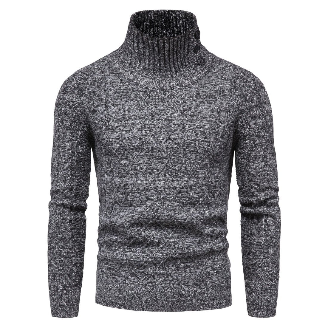 Turtleneck Mens Fashion Long-Sleeved Sweater Bottoming Sweater Knitwear - Image 3