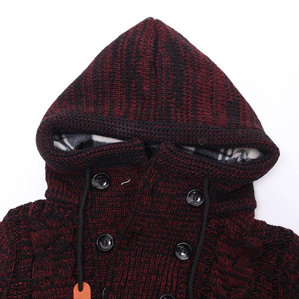 Men's Thick Casual Hooded Winter Sweater - Image 4